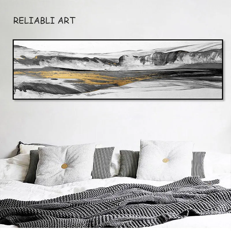 

Современная Абстрактная живопись гор пейзаж на холсте Печать и плакат настенное искусство для гостиной Декор без рамки