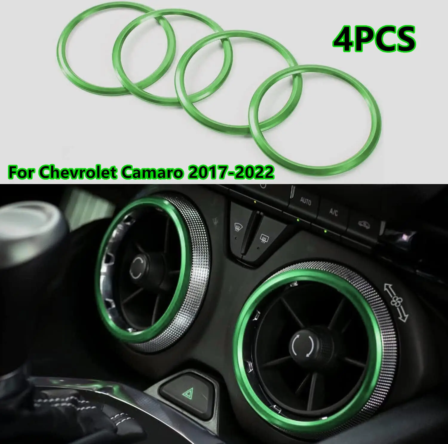 4X зеленое внутреннее вентиляционное отверстие крышка с кольцом для Chevrolet Camaro