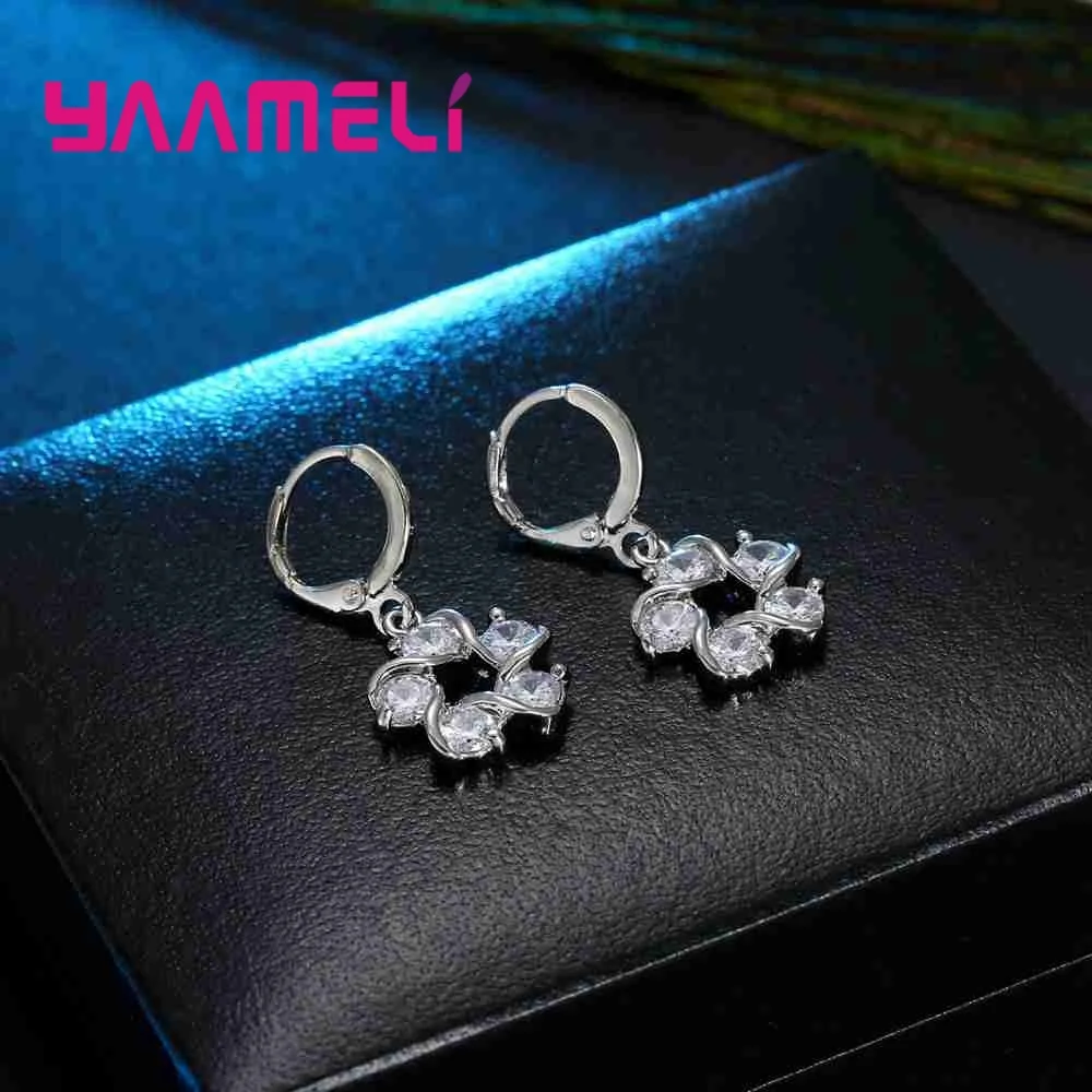 100% Стерлинговое Серебро 925 пробы красивый дизайн ожерелье с кубическим цирконием