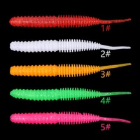 dropshipping50pcsbox 6cm1g realistic worm lures lightweight tpr rubber needle tail fishing bait for fishing