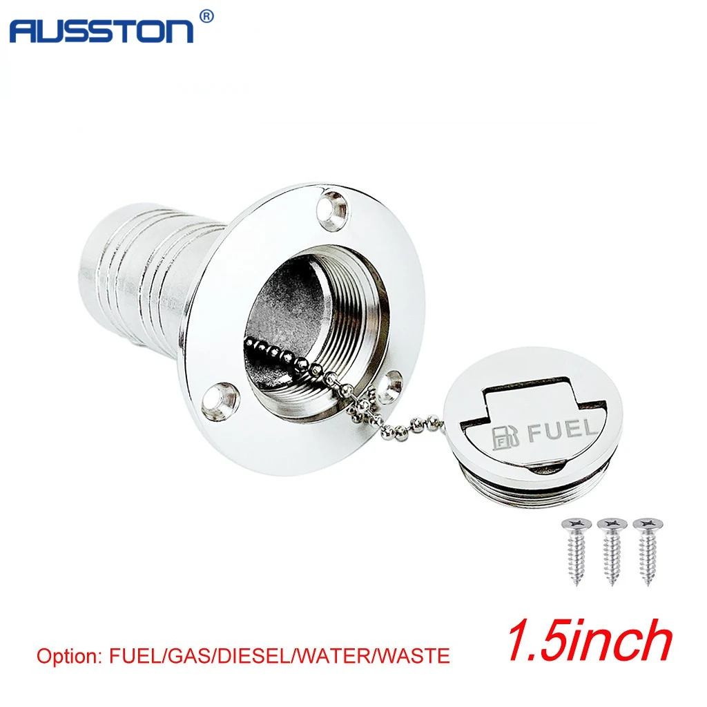 

316 Stainless Steel 1.5" 38mm Deck Filler Fill FUEL GAS DIESEL WATER WASTE Keyless Cap Marine Hardware Boat Yacht Accessories