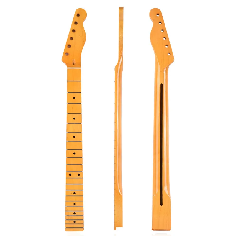 Enlarge Disado 22 Frets Inlay Dots Maple Fingerboard Electric Guitar Neck Yellow Musical Instrument Accessories