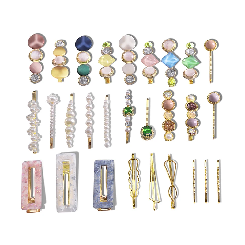 

Ins Fashion 1Set Women Girls Elegant Pearls Hair Clips Barrettes Headwear Hair Ornaments Hairpins Headband Hair Accessories