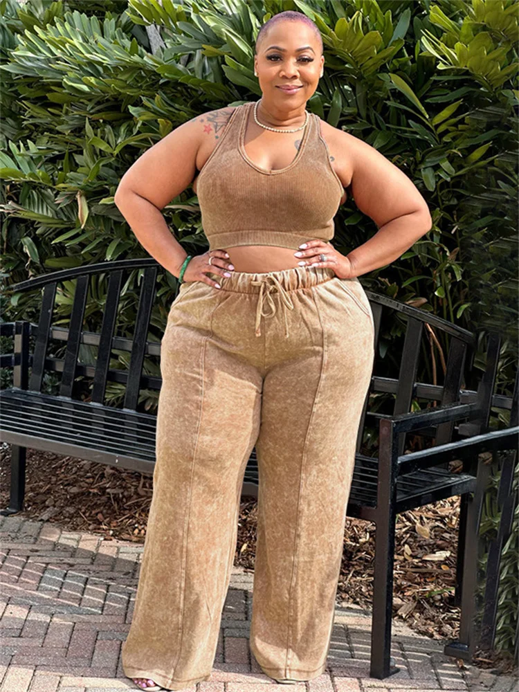 Plus Size Pants Sets Women New in Summer Clothes Two Piece Outfits Sweatpants Matching Tracksuit Whole 3xl 4xl 5xl 6xl