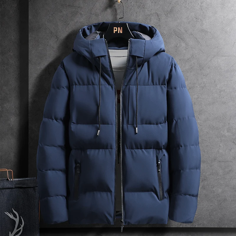 Solid Color Winter Jackets for Men Thicken Warm Coat Mens Hooded Puffer Jackets Coat Women Fashion New Men's Streetwear Coats