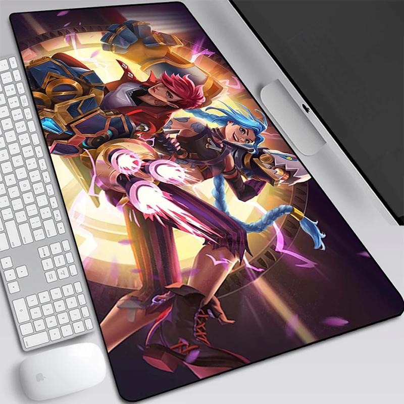 

League of Legends Jinx Irelia Rubber Keyboard Mouse Mats Ped Anime Gamer Cabinet Desk Mat Girl Computer Pad Mousepad Large Xxl