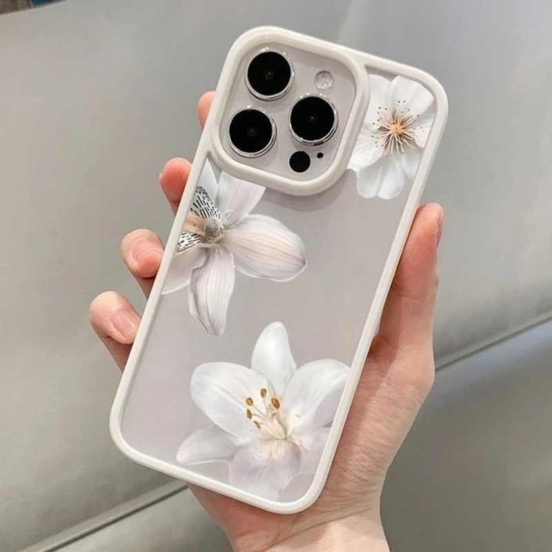 Фото Милый чехол для телефона с вишневым цветком Lily Pearl для Samsung Galaxy S21 S23 S24 Ultra S25 FE A56 A55 A54 A06 A16 A15 A35 A34 5G Cover №3