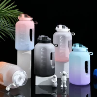 korean style scrub large capacity 2 5l sports water bottles with straw lid hiking plastic ton barrel pipette cup juice milk cup