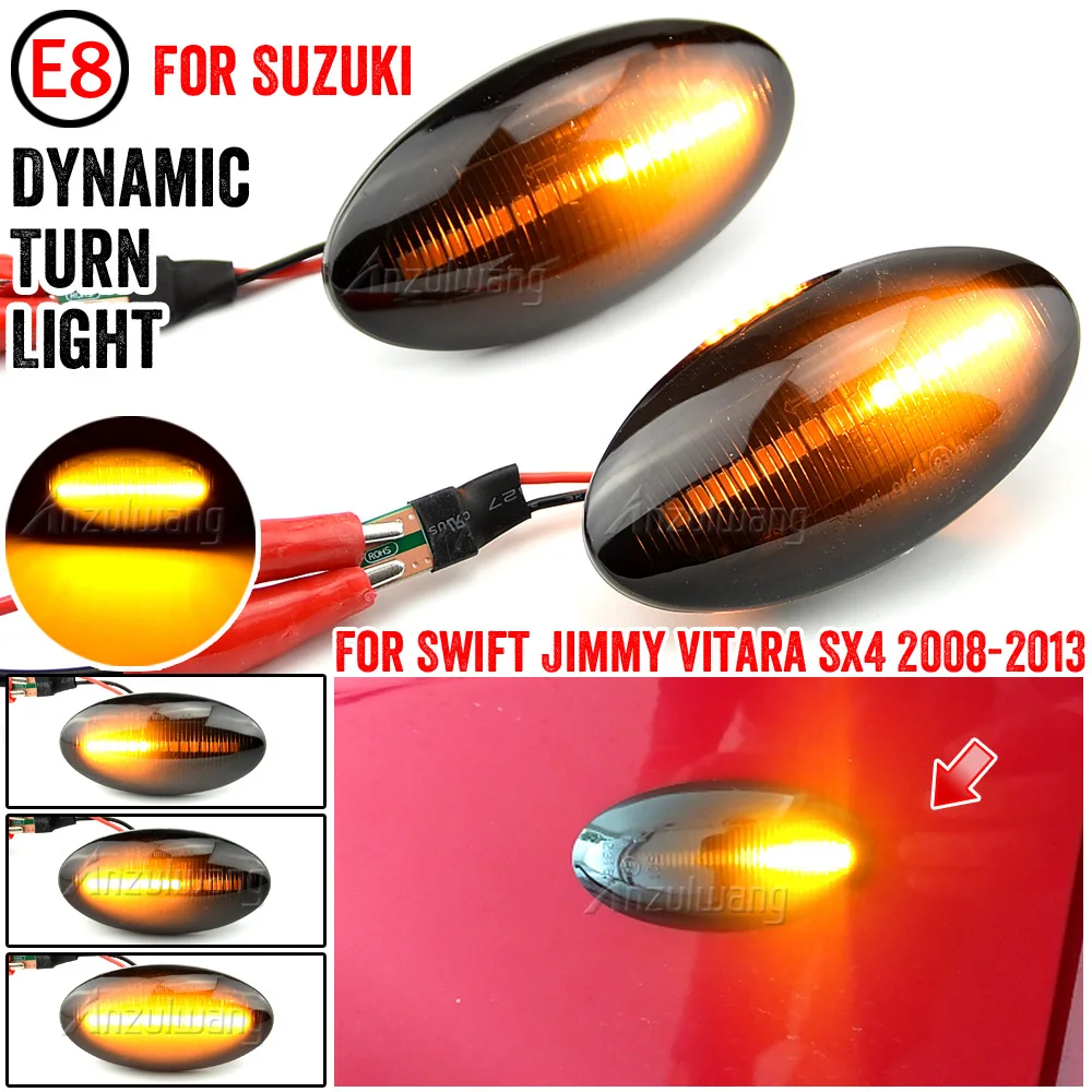 

Dynamic LED Side Marker Turn Signal Lights Indicator Amber Repeater Car Lights For Suzuki Swift Jimmy Vitara SX4 2pcs