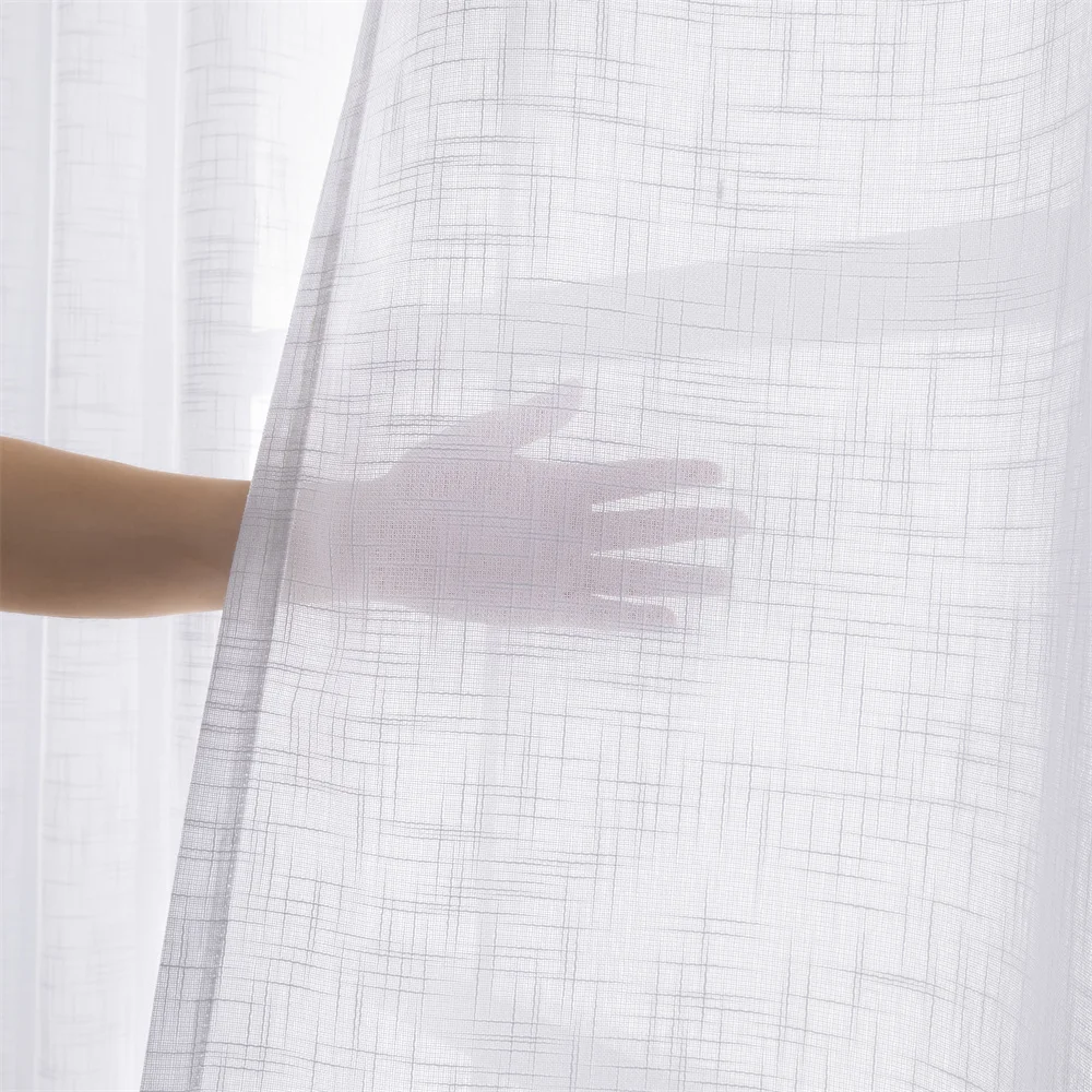 LISM современные полосатые льняные прозрачные Занавески Из пряжи в японском стиле