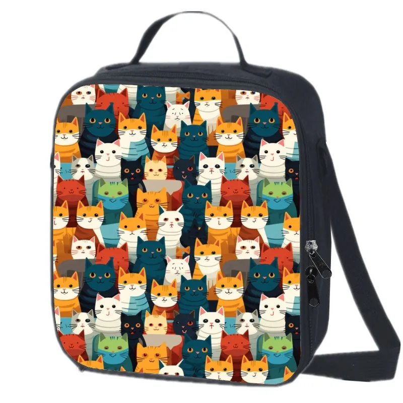 Сумка с цифровым принтом мультяшное животное кошка собака жираф Студенческая
