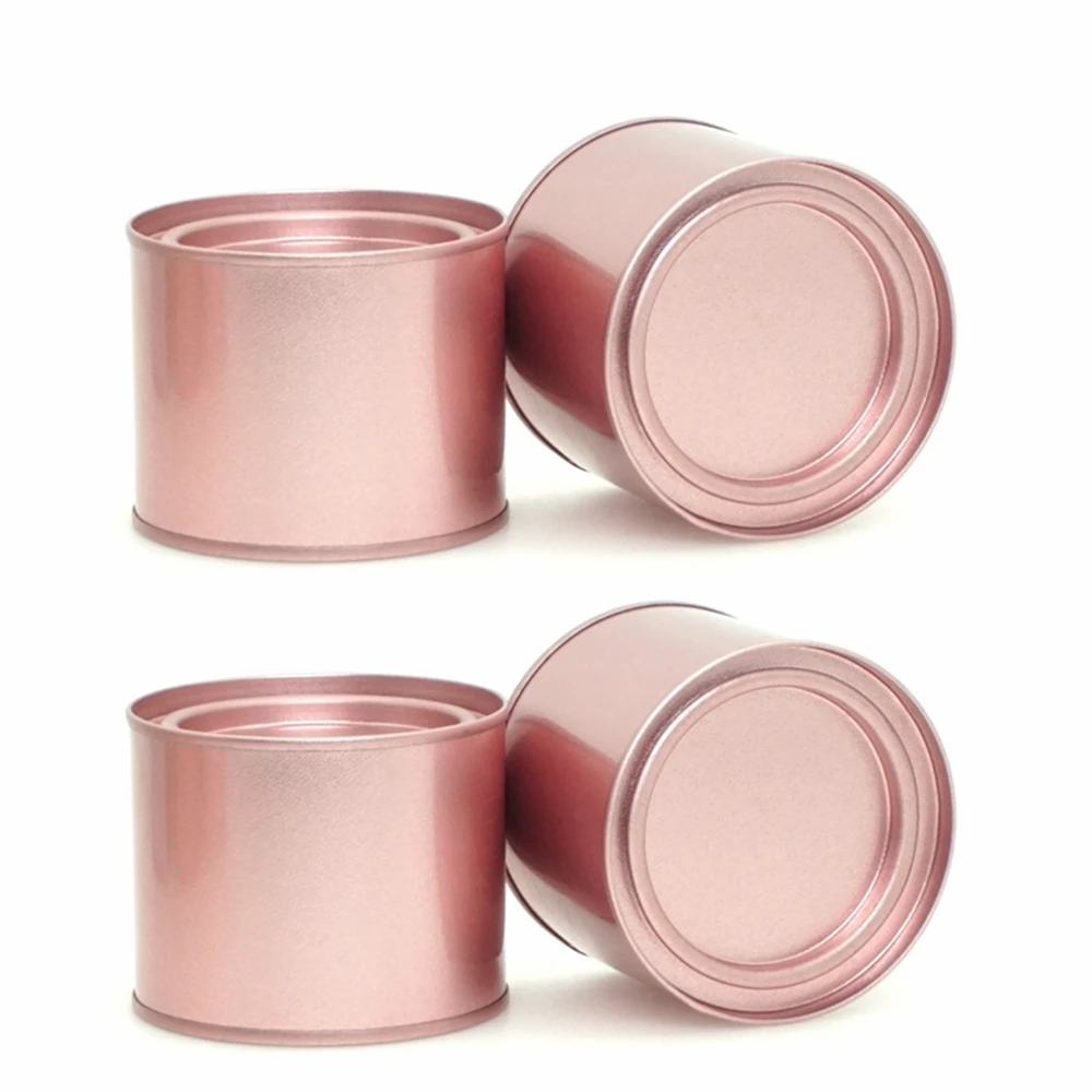 

4 шт., 250 мл, многофункциональные круглые металлические контейнеры, банка для чая, крышка для хранения, банки для косметического органайзера, золото, серебро, черная банка для свечей