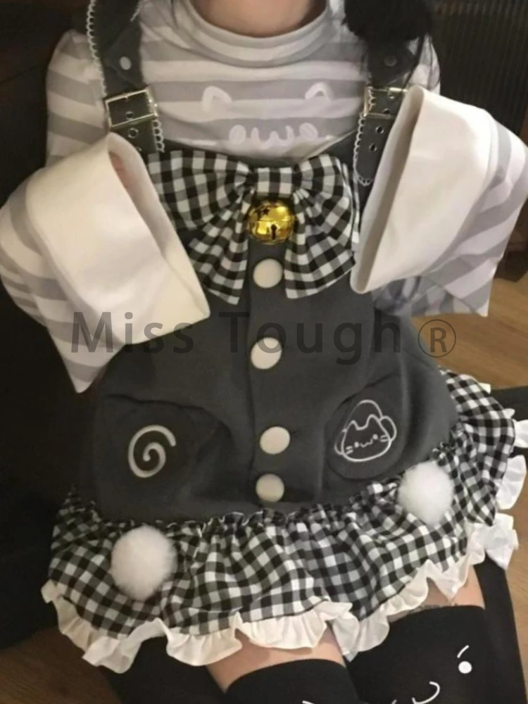 Осень-зима японский сладкий кавайный комплект из двух предметов женские топы в