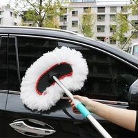 car wash brush with long handle 95cm telescopic stainless steel handle microfiber car wash mop non scratch home car washing tool