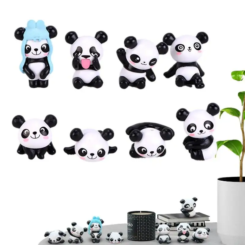 

Car Interior Panda Doll Decoration Mini Panda Miniature Doll Figurines 8pcs Small Panda Doll Send 20 Traceless Glue For Party