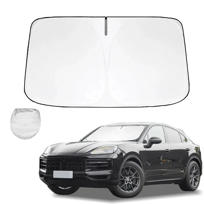

Для Porsche Cayenne Coupe 955 958 957 Солнцезащитный козырек на лобовое стекло Солнцезащитный козырек Защитный козырек от солнца Складные блоки УФ-лучи Keep Car Cooler