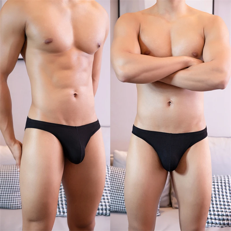 

Breathable Low Rise Soft Solid Color Stretchy Underwear Thongs Panties Swimwear Briefs Glossy Briefs