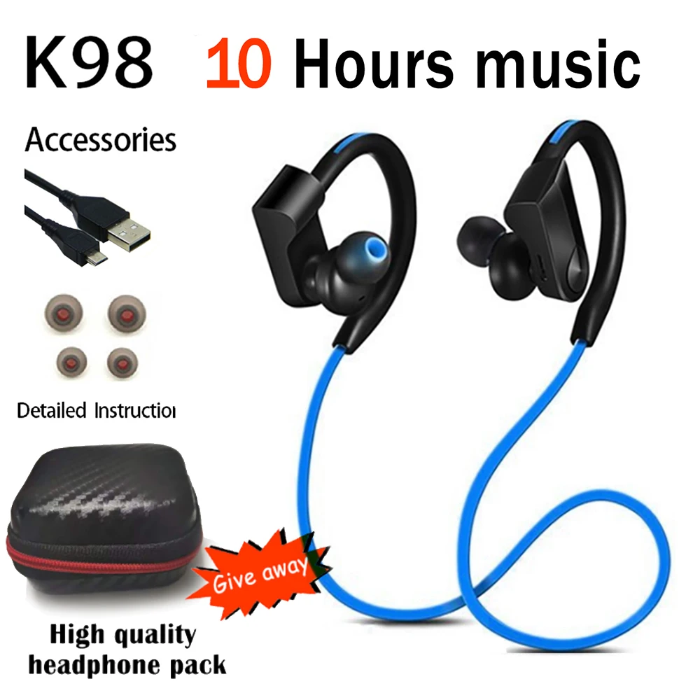 

Беспроводные Bluetooth-наушники K98 K100, спортивные наушники с шумоподавлением, гарнитура с микрофоном для iPone 11 12 Xiaomi Andriod