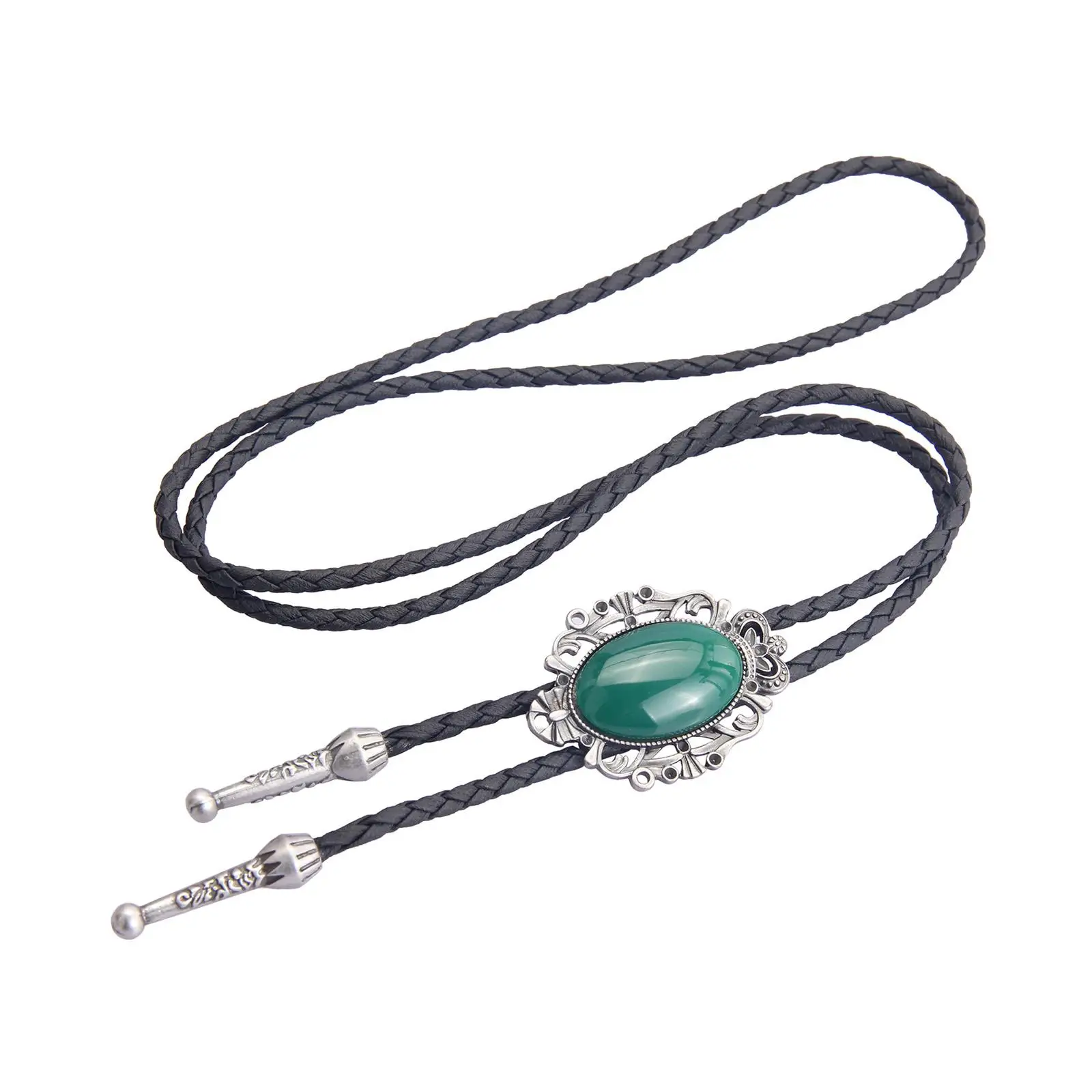

Retro Style Bolo Tie PU Leather Rope Pendant Men Women Charm Adjustable Cowboy Necktie for Costume Party Graduation Engagement