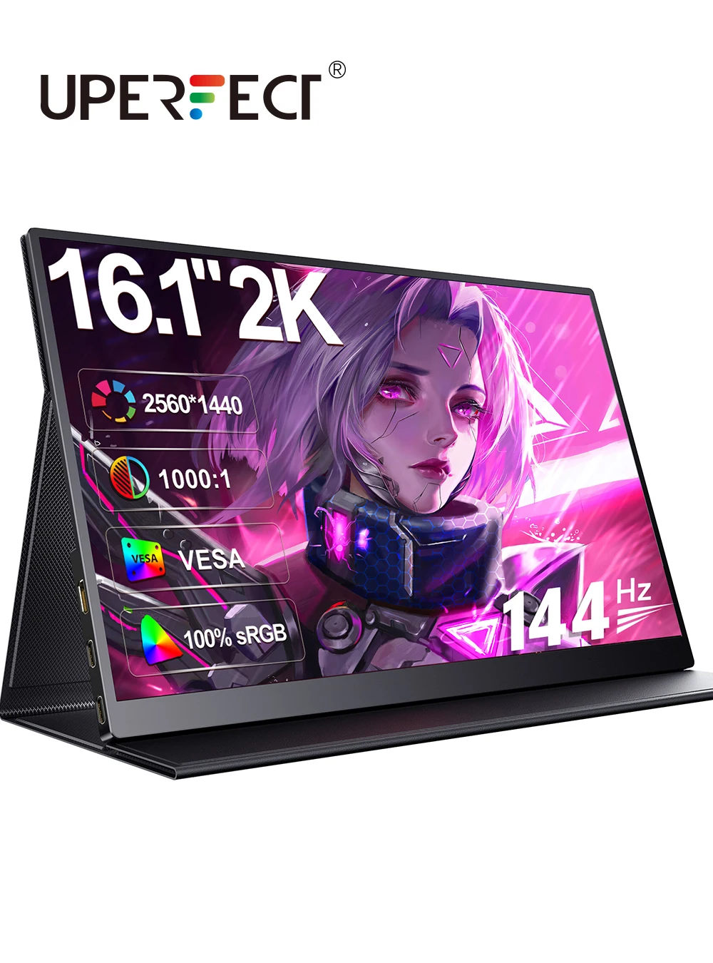 

UPERFECT 16.1 Inch 2K 144Hz Portable Monitor USB-C HDMI with 2560 x 1440 IPS Computer Display HDR FreeSync Laptop Screen for PC
