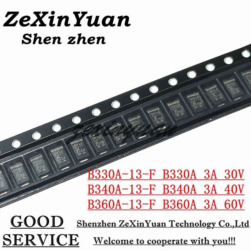 100PCS DIODE SCHOTTKY 3A 40V SMA B340A-13-F 340 B340A B340 340A B340A-13 A 3A 30V B330A-13-F 3A 60V