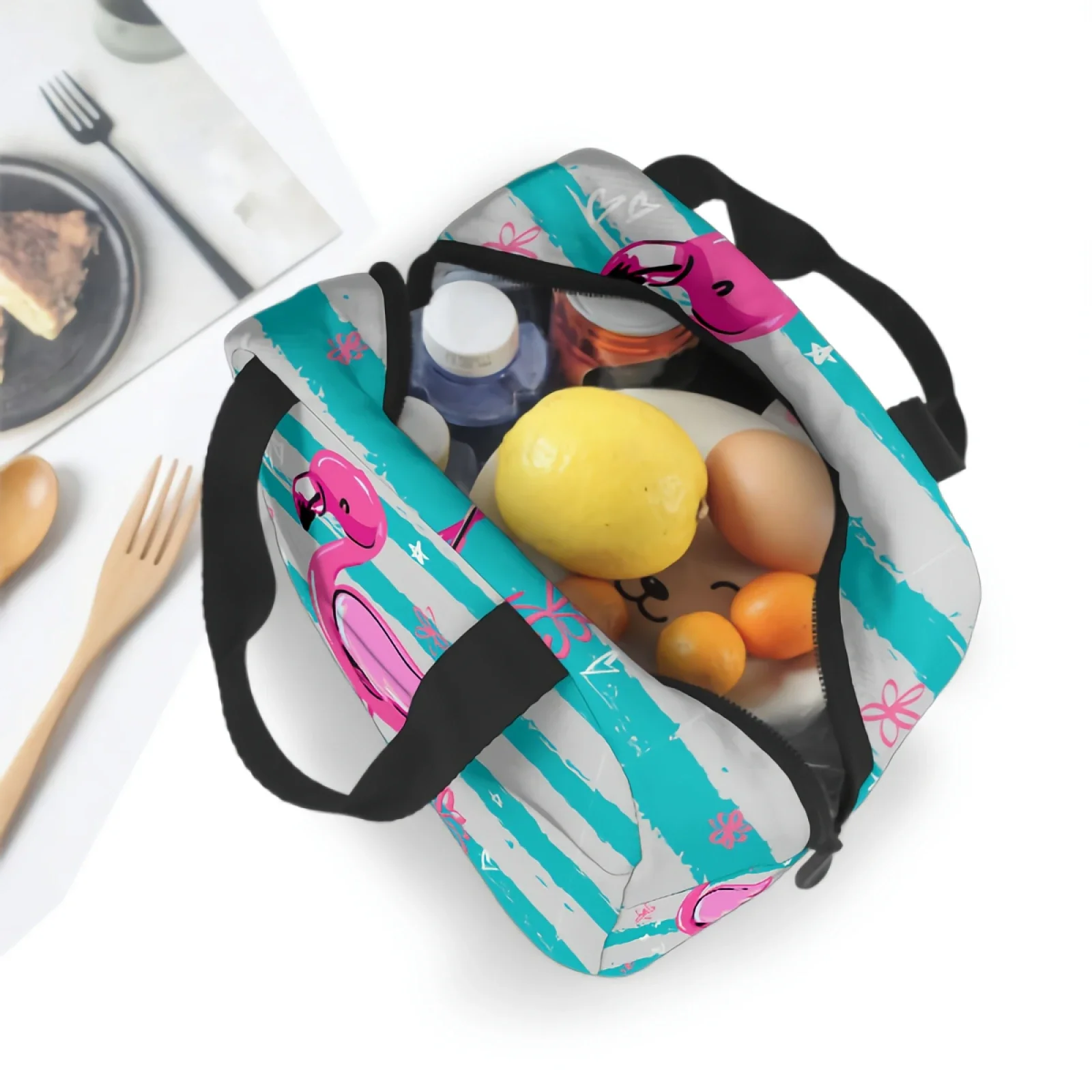 Летняя Забавная Изолированная Сумка Для Обеда С Дизайном Розового Фламинго