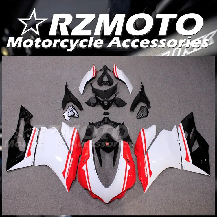 

Injection Mold New ABS Motorcycle Fairings Kit Fit for Ducati 959 1299 Panigale s 2015 2016 15 16 Bodywork set Red White Gloss