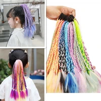 35cm girl thicker wig ponytail hair ropes kids twist braid rope headdress hair braider elastic hair band rubber hair accessories