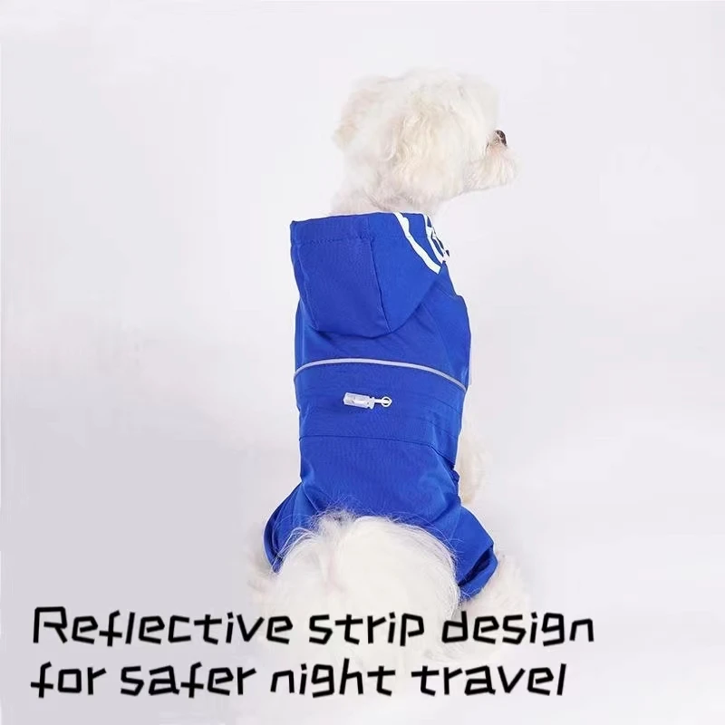 

2023 New Outdoor Four Legged All Inclusive Pet Raincoat Small Medium Dog Reflective Corgi Clothes Waterproof Poncho Dog Clothes