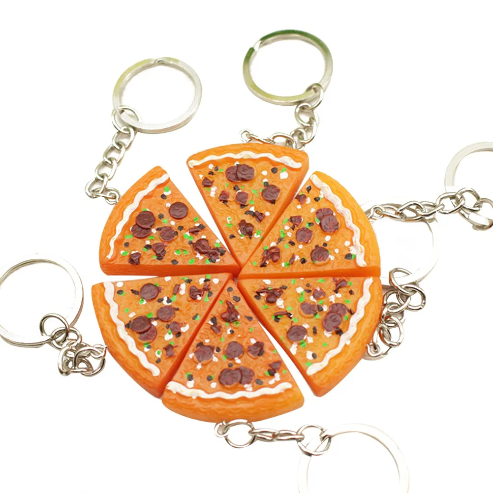 

Keychain Pizza Keyring Puzzle Key Ring Piece Personalized Resinfriendship Jigsaw Slice Family Best Friend Chain