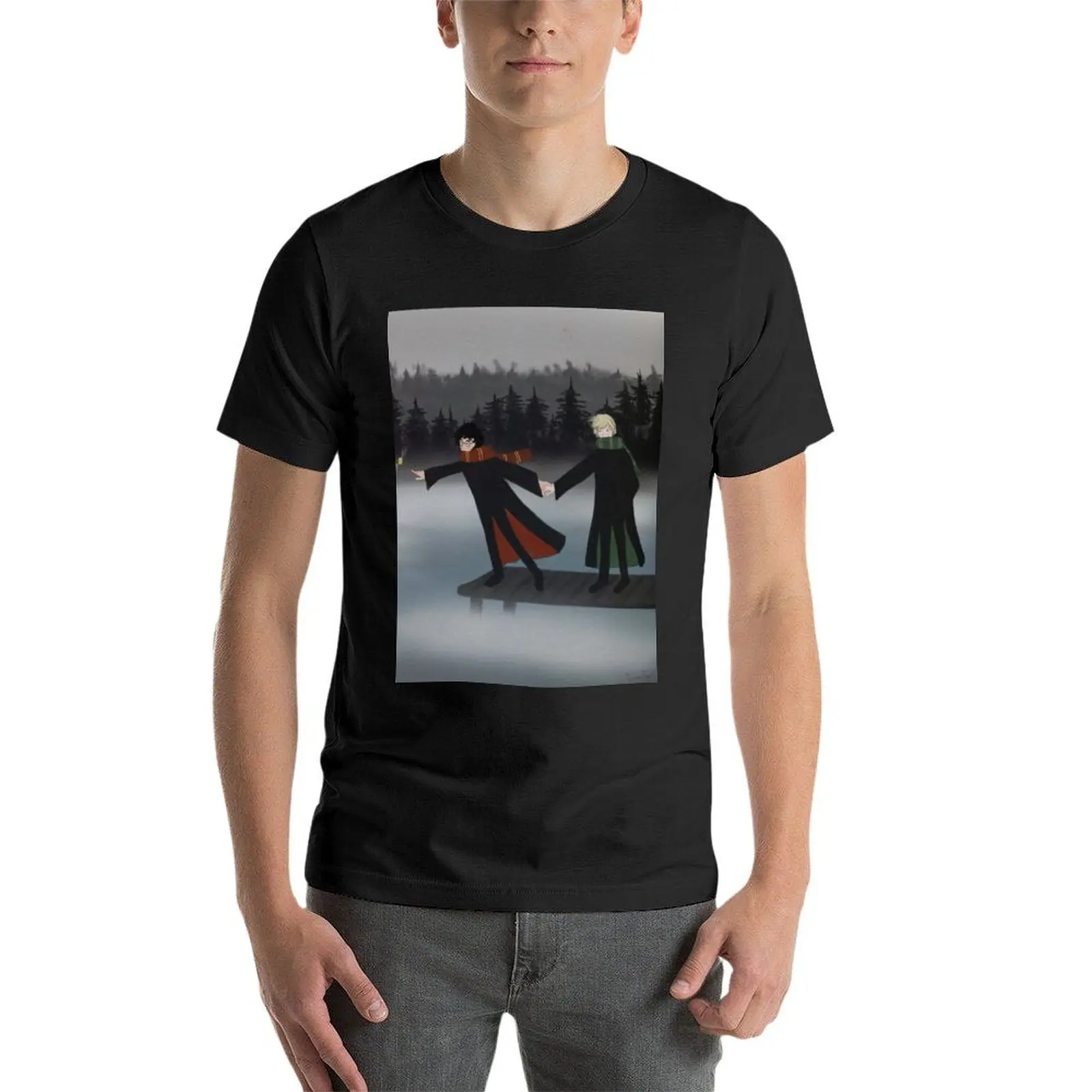 Футболка drarry в дымчатый день одежда Аниме funnys эстетическая мужские футболки