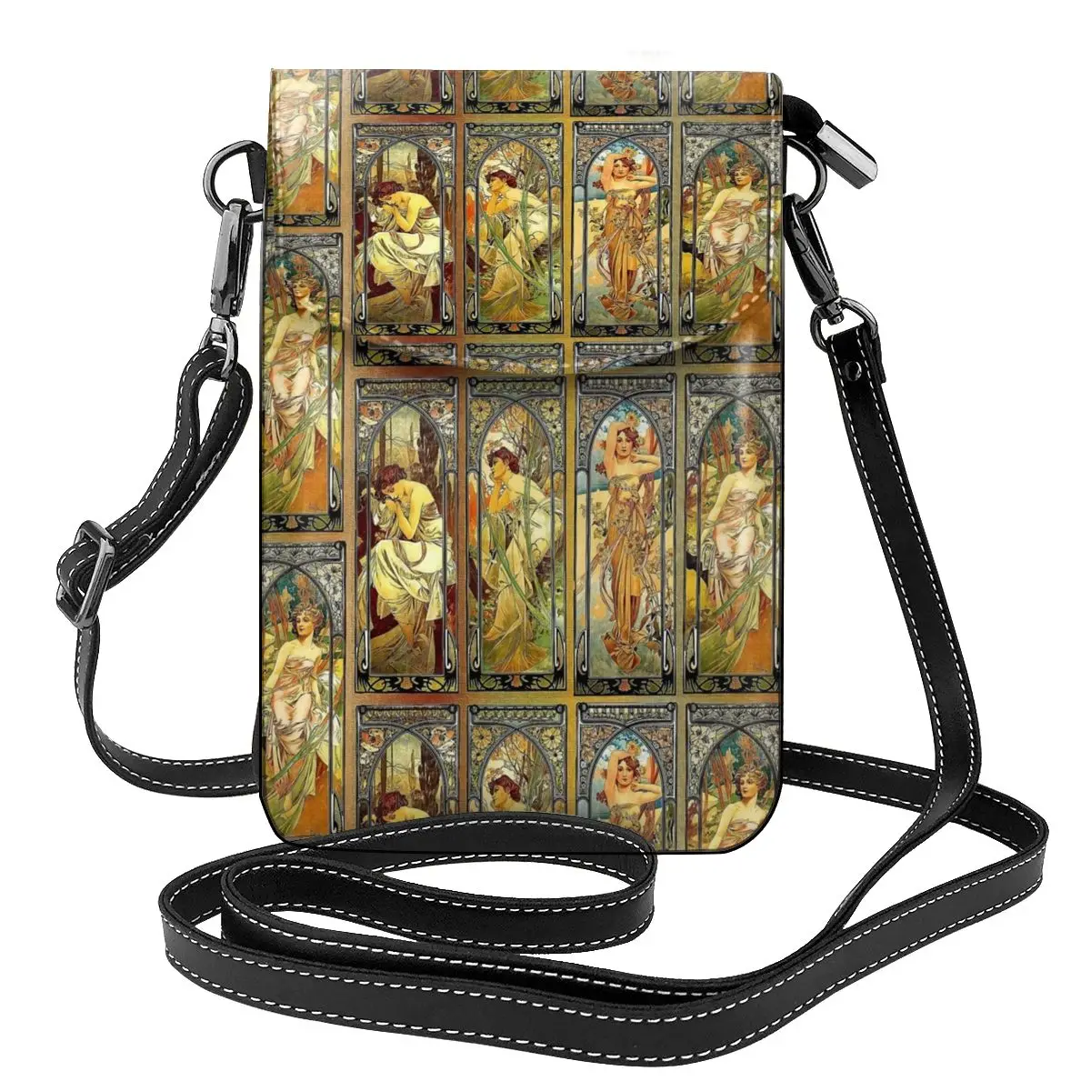 

Tarot Print Shoulder Bag Nouveau Vintage Art Business Student Women Bags Gifts Aesthetic Leather Purse