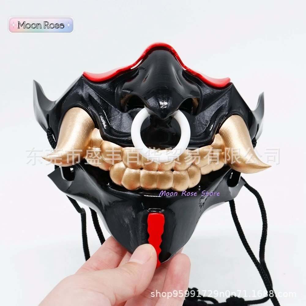 Раху аниме косплей реквизит маска черный длинный парик с прямыми волосами