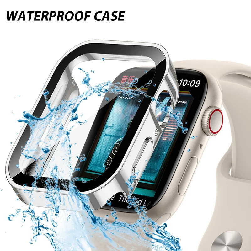 Waterproof Watch Case Tempered Glass For Apple Watch Ultra 49mm Cover 40mm 44mm 41mm 45mm protector film IWatch Serie 7 6 SE 5 4