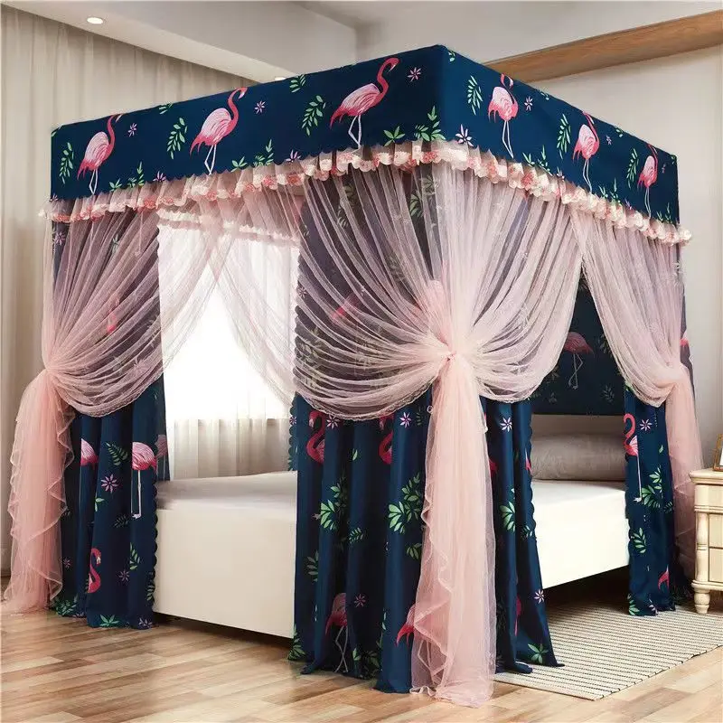 Розовая домашняя занавеска для кровати с узором в виде сердца защитой от комаров