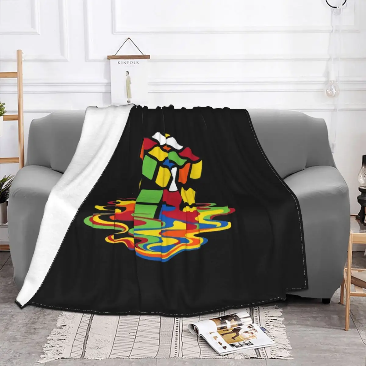 Плавистое кубическое игровое одеяло Rubik'S Зимний новый стиль легкий приятный