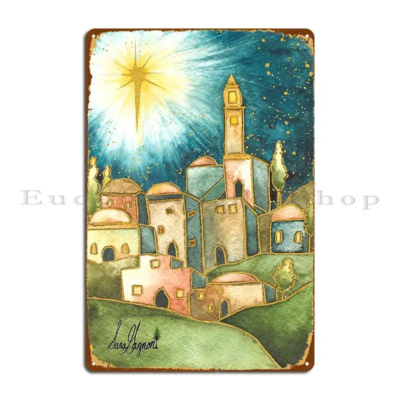 Маленький город бетлеем металлический знак дизайн создание кухонного дома