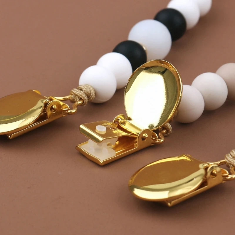 

3 Pack Silicone Pacifier Clip Beads Pacifier Clip Holder for Baby Boys Girls Flexible Pacifier Clips for Baby Essential