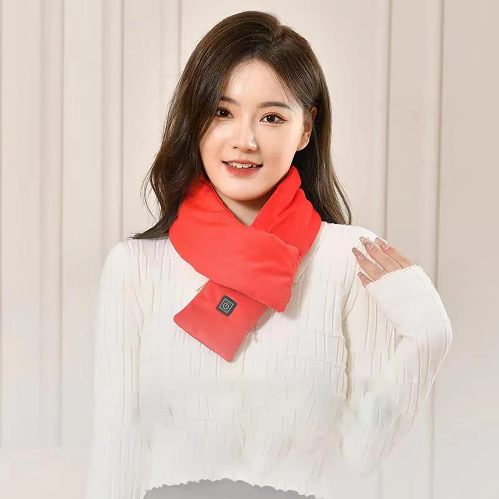 

Winter Electric Heated Scarf 3 Gears Adjustable Warmer Scarf USB Heating Knitted Scraf Collar Neck Warmer For Cycling Camping
