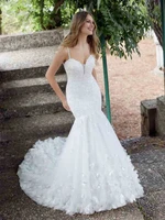 luojo boho wedding dress 2022 expensive mermaid sweetheart appliques backlesstea length bridal gown for women vestidos de novia