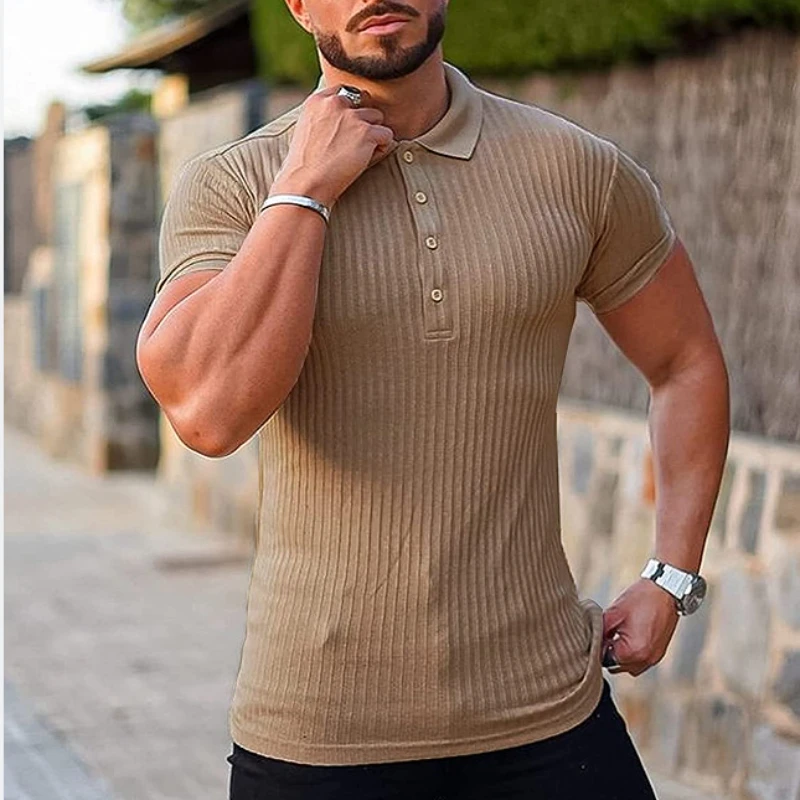 S-5XL 10 colors Polo Shirts for Men Casual Solid Color Slim Fit Mens Short-Sleeved Polos New Summer plus size Men Clothing
