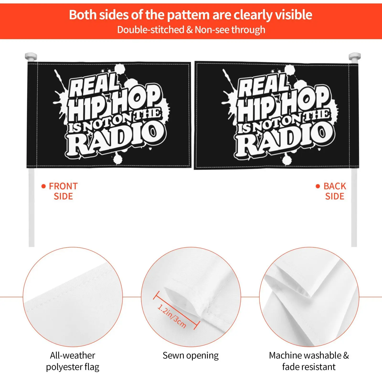 Настоящий хип-хоп флаг не на радиоуправлении Автомобильный Забавный Хип-хоп