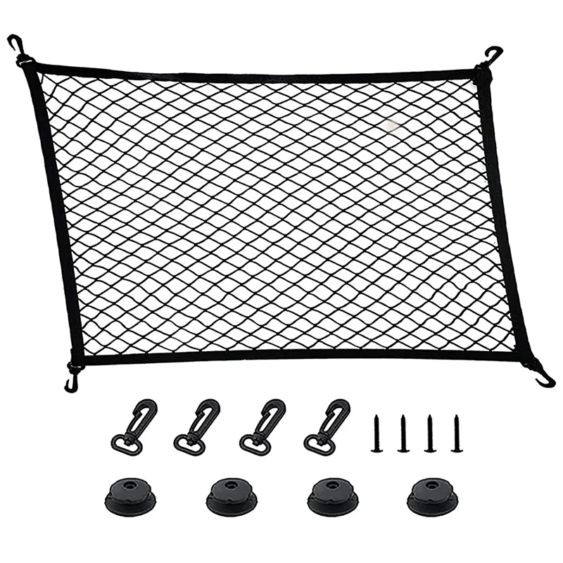 

Сетка для багажника 100 х60 см, эластичная нейлоновая фиксированная сетка для багажа, сетка для универсального автомобильного багажника, орга...