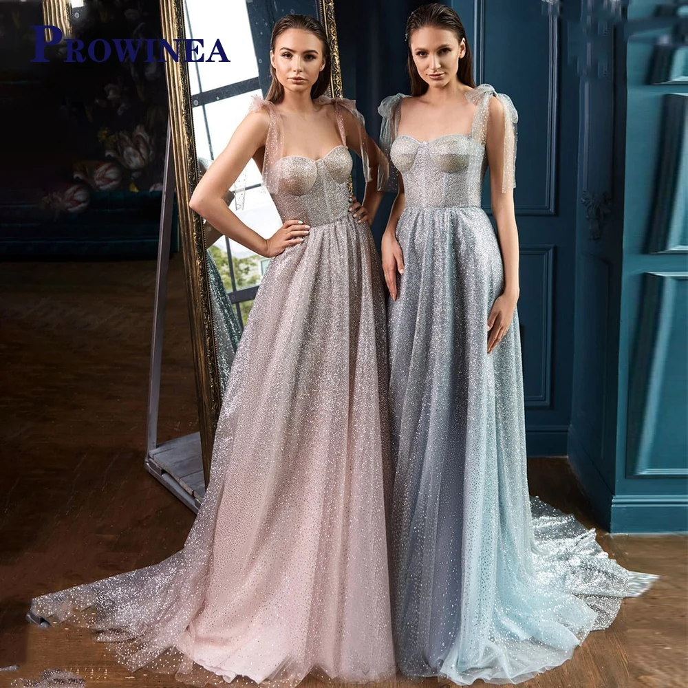 

Prowinea Luxurious Sweetheart Sparkly Lace Up Evening Dresses Long Luxury Celebrity Personalised Sleeveless Abendkleider A-Line