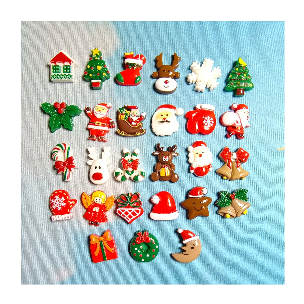 

Разноцветный Рождественский домик из смолы, снежинка, снежинка с плоским основанием, кабошон, Мультяшные фигурки, узор «сделай сам», скрапб...