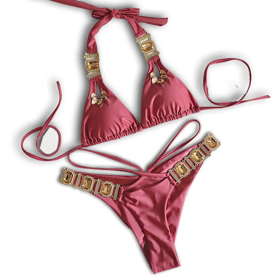 Купальник Innor стразы женские бикини комплект с кристаллами и бриллиантами