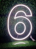 Acrylic Led Neon Number 0 To 9 Large Big Size Birthday Neon Sign for Wall Decor Wedding Party Living Room Decor Custom Led Light