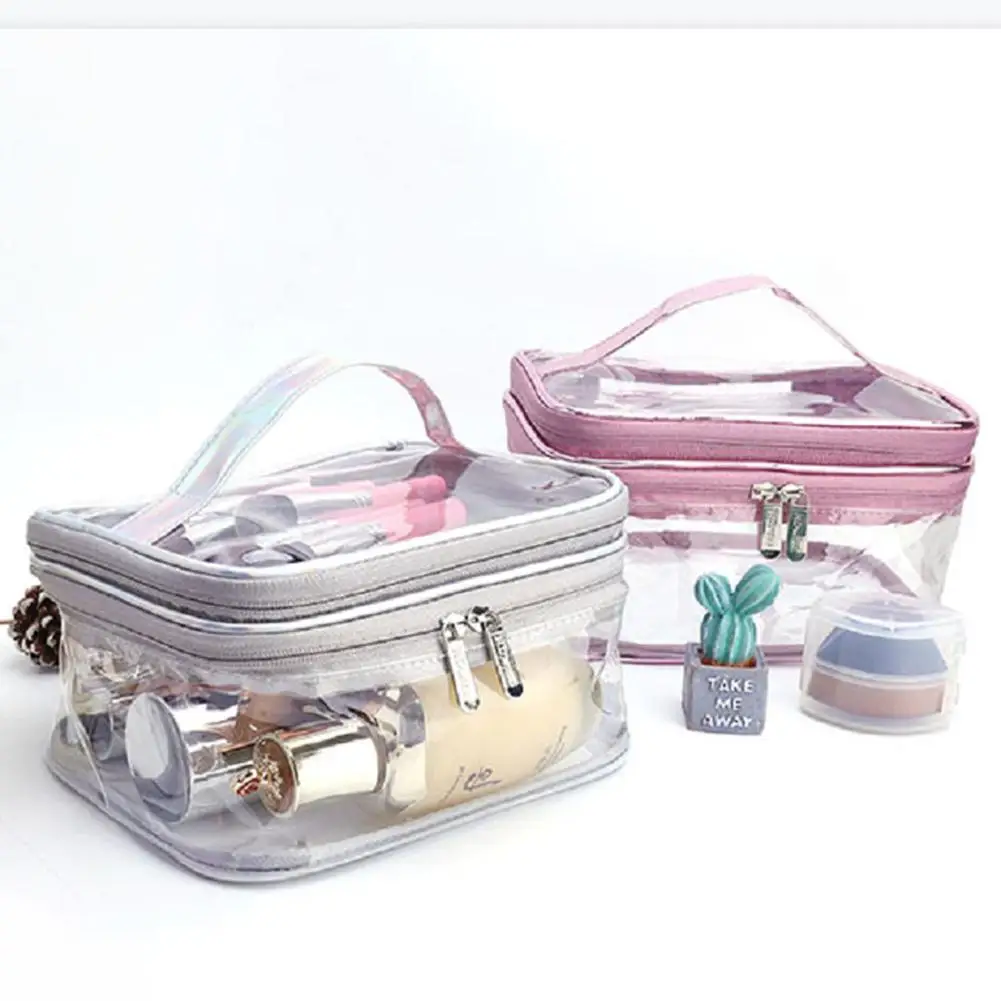 

Makeup Organizer Bag Large Capacity Double Layer Mesh Cosmetic Bag Travel Accessories Fashion Toiletry Storage Pouch