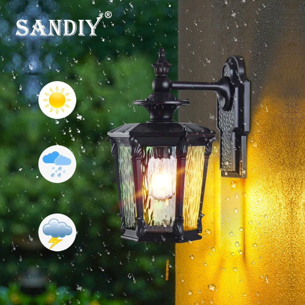 SANDIY Outdoor Porch Light Chandelier Post Wall Lamp Waterproof Vintage Lighting for House Gate Patio Exterior Sconce Led Bulb