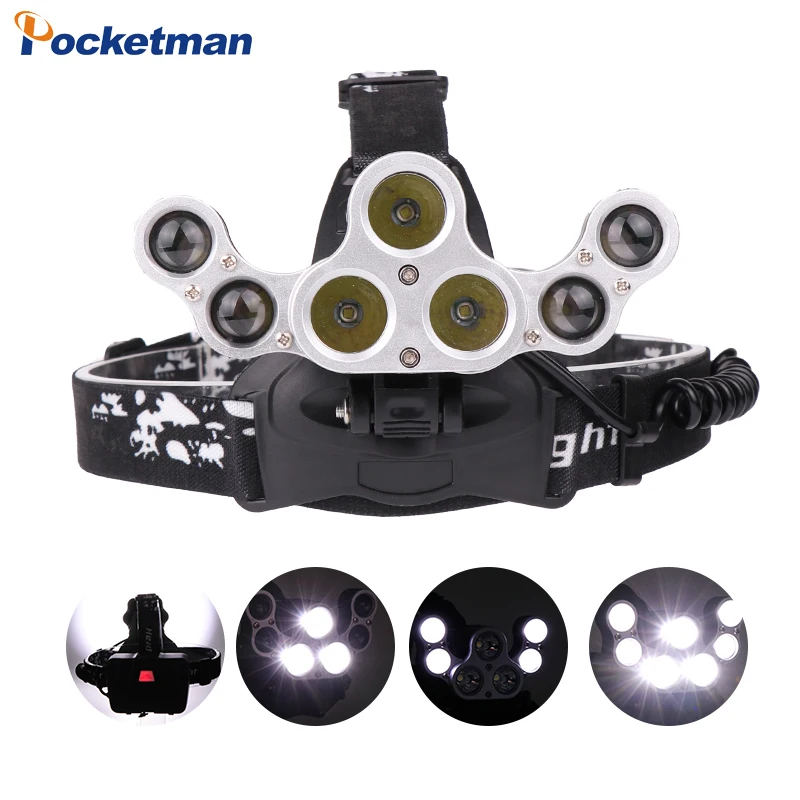 

Pocketman Led Headlamp T6+LED Waterproof Headlight Head Torch Flashlight Head Lamp Light By 18650 Battery for Fishing Hunting